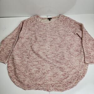 Jessica Simpson Pink & White Glitter 3/4 Sleeve Kitten Sweater Women's Size 2X